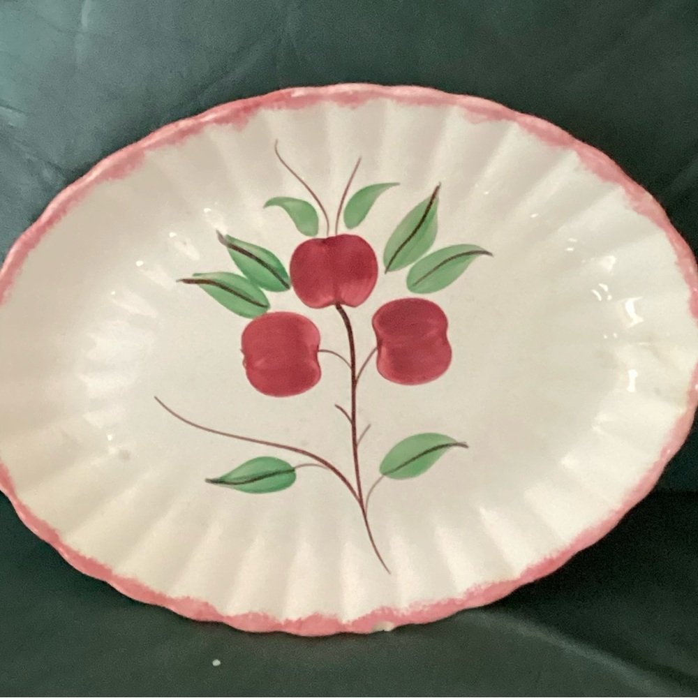 Crab Apple Blue Ridge Southern Potteries Dinner Plate DISTRESSED NPLC 3 Pieces - Picture 9 of 16